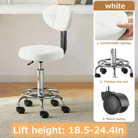 Modern Office Desk Chair Rolling Stool Computer Chair with Low Back Height Adjustable Work Home Salon