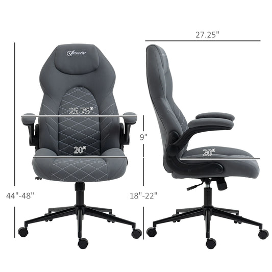 Vinsetto Gaming Chair with Flip up Arm, High Back Desk Computer Chair, Gamer Chair with Adjustable Height