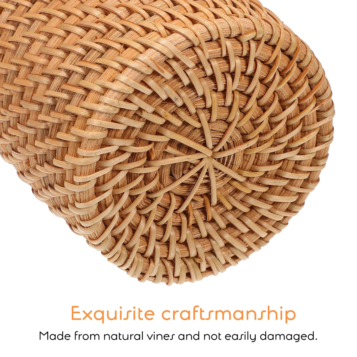 2pcs Handmade Rattan Pen Cup Woven Pen Holders Pencil Holder Cosmetic Pen Holder Desk Storage