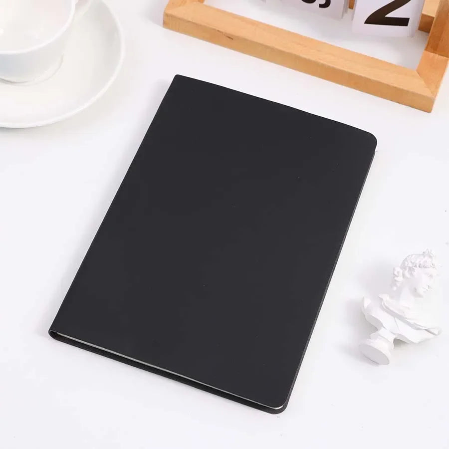 A5  Unlabeled Simple Soft Leather Notebook 120 Pages Office Stationery Waterproof Cover Comfortable Touch
