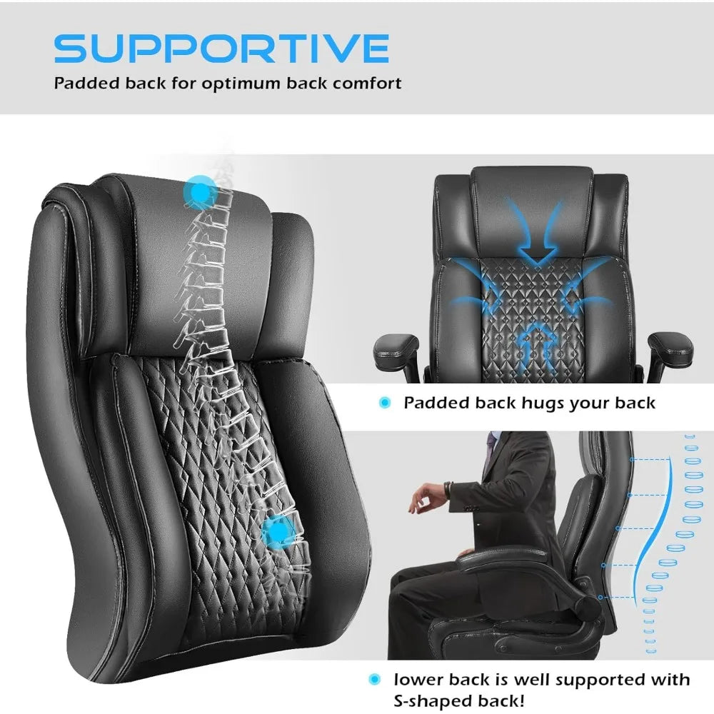 Executive Office Chair,Heavy Duty Chair with Flip up Armrest,Ergonomic High Back Computer Gaming Chairs