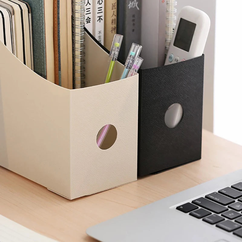 Multi-functional Books Pencil Sundries Storage Box Plastic Document File Storage Box Folding Desktop Organizer