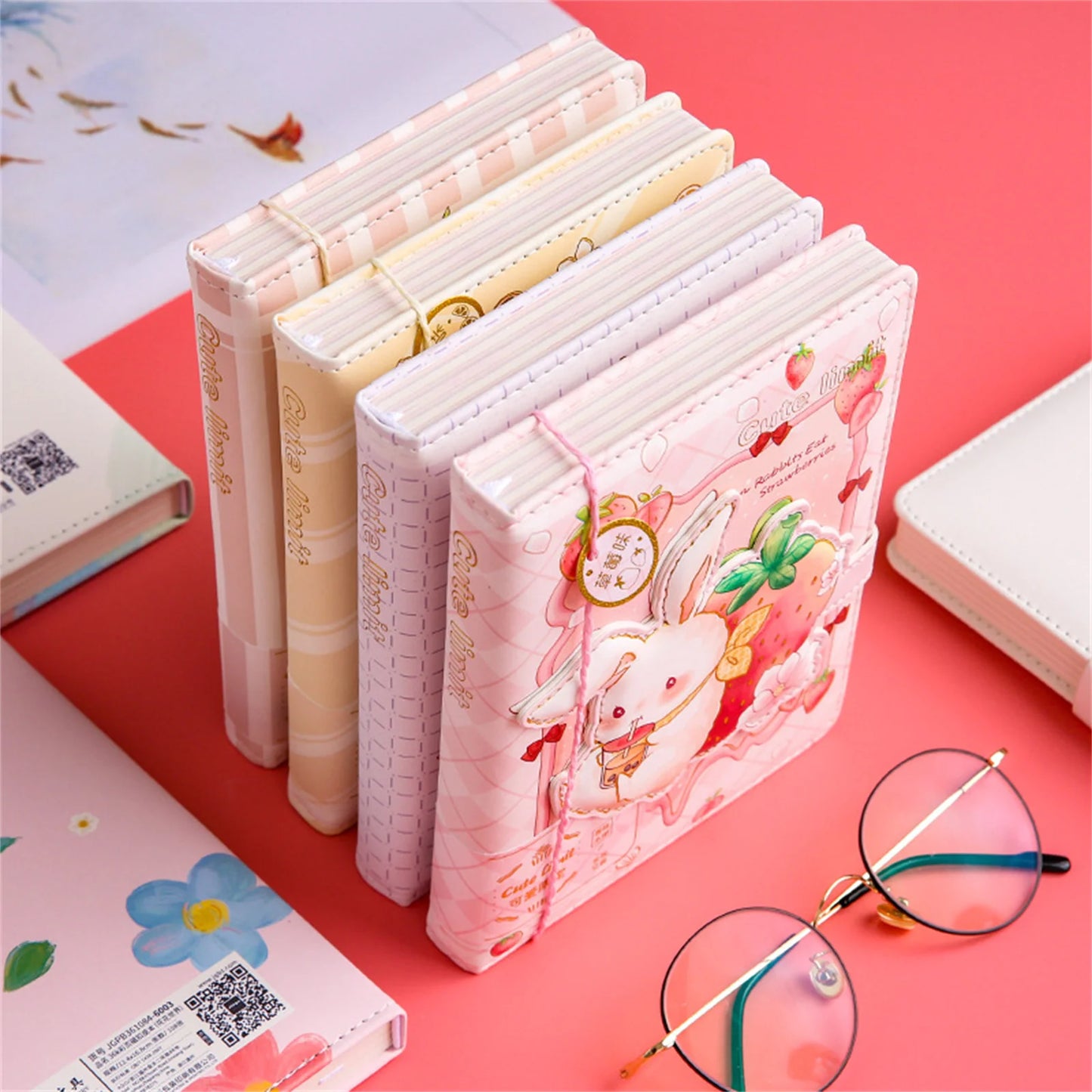 36k Notebook Cute Girl 112 Color Page with Magnetic Buckle Exquisite Hand Ledger Diary Student Stationery Notepad