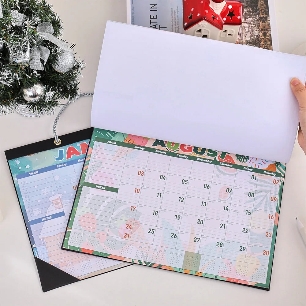 2025 Colorful Pattern Wall Calendar Daily Planner Study Organizing Check-in Message Hanging Calendar