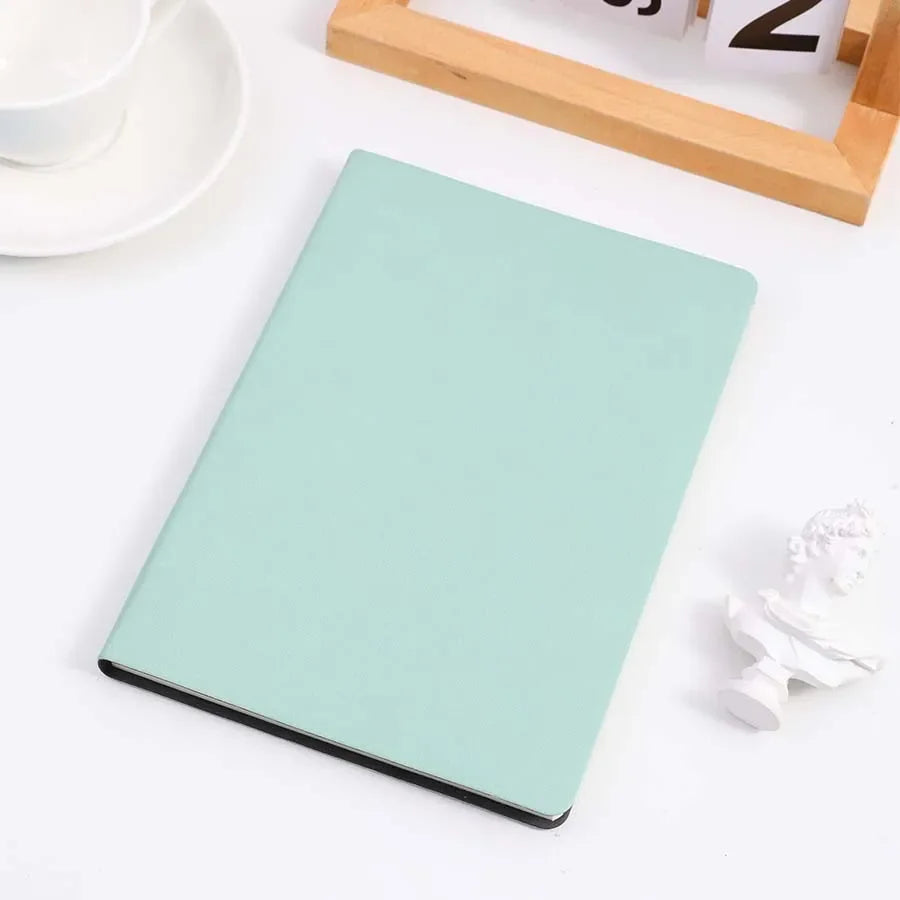 A5  Unlabeled Simple Soft Leather Notebook 120 Pages Office Stationery Waterproof Cover Comfortable Touch