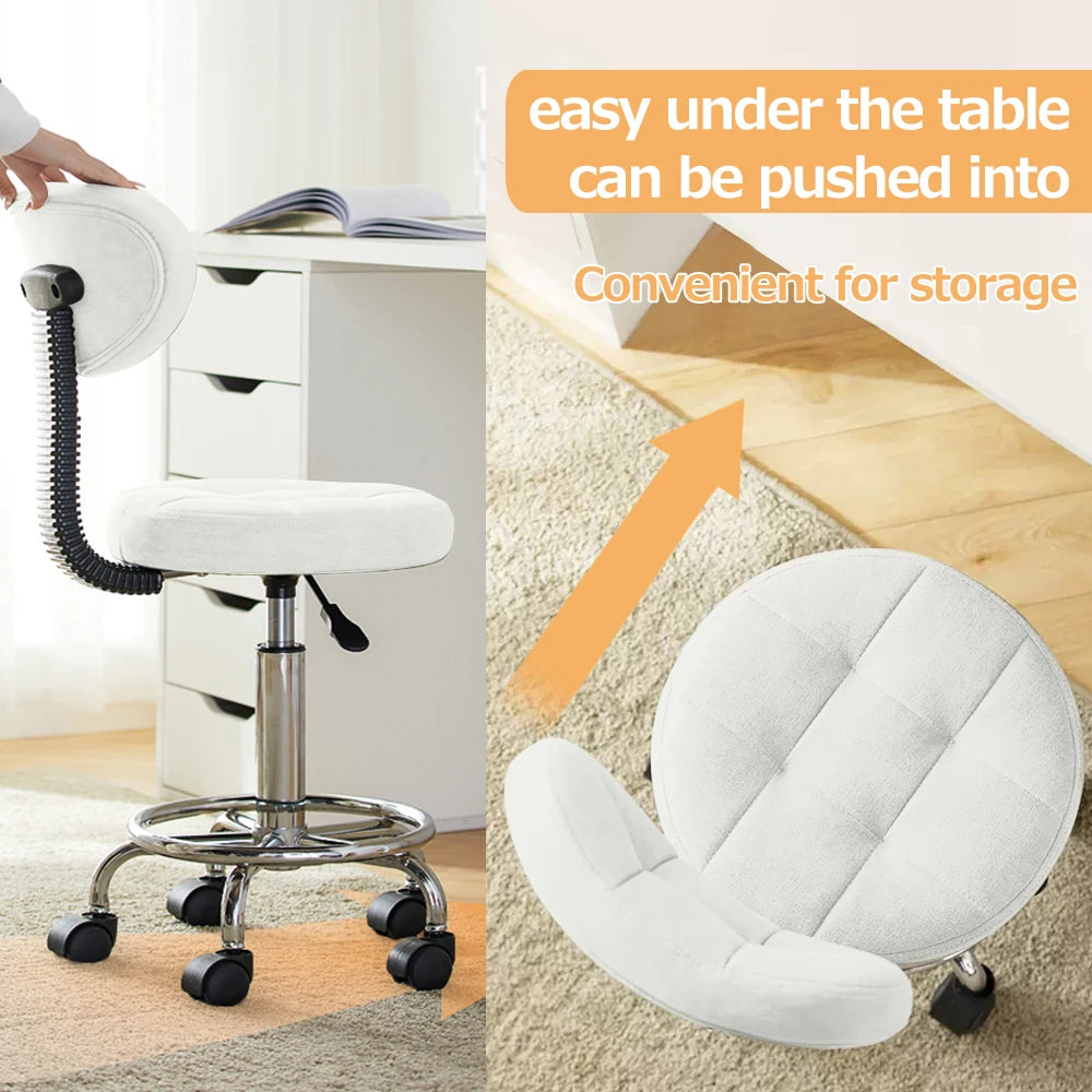 Modern Office Desk Chair Rolling Stool Computer Chair with Low Back Height Adjustable Work Home Salon