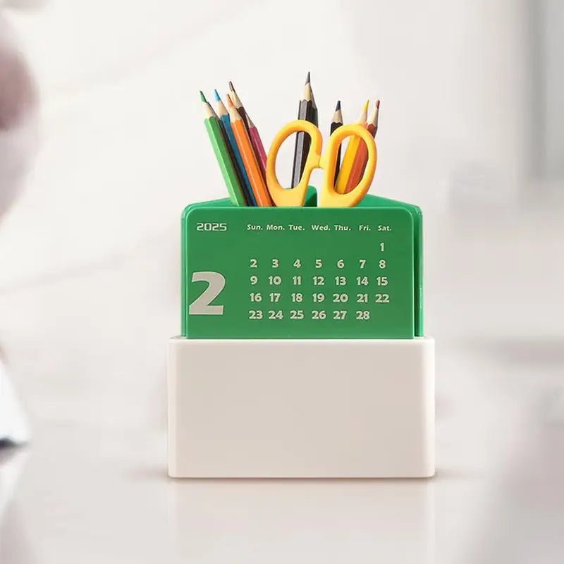 Desk Calendar With Pen Holder Desktop Monthly Calendar With Pen Organizer 2025 Desk Calendar Pen Holder