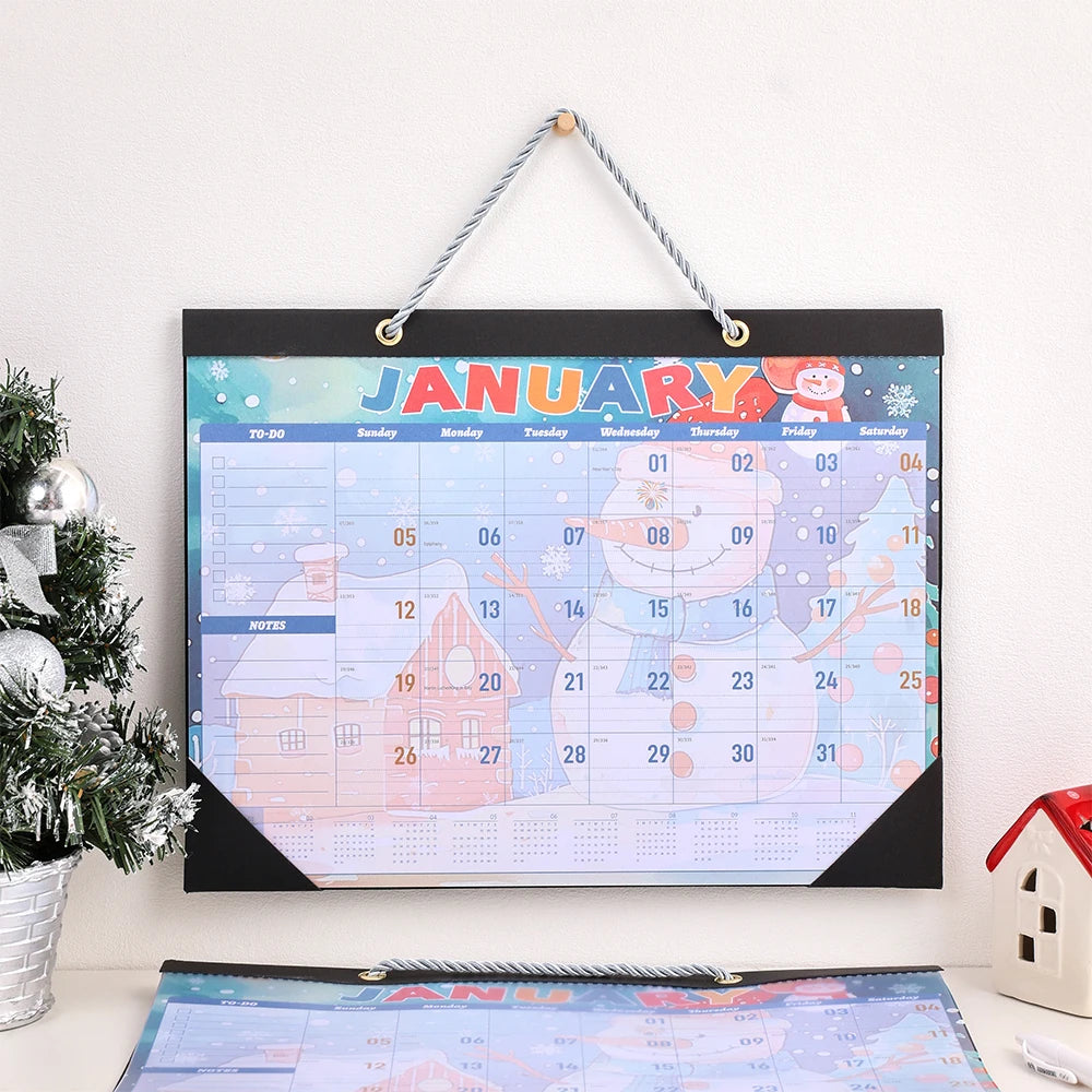 2025 Colorful Pattern Wall Calendar Daily Planner Study Organizing Check-in Message Hanging Calendar