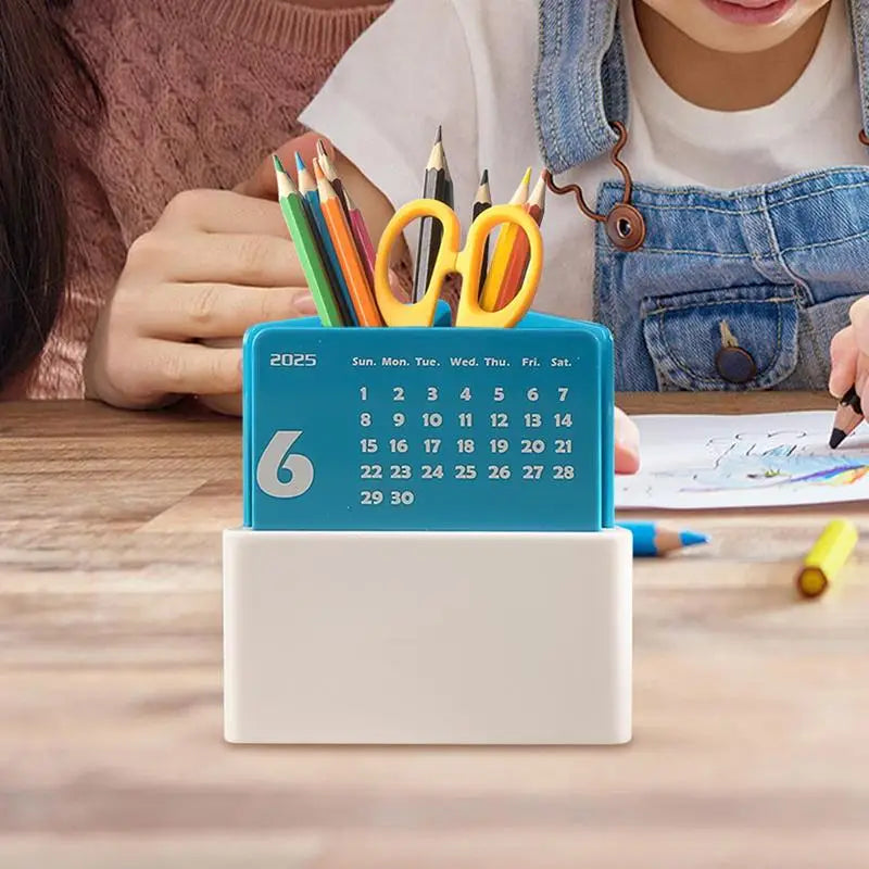 Desk Calendar With Pen Holder Desktop Monthly Calendar With Pen Organizer 2025 Desk Calendar Pen Holder