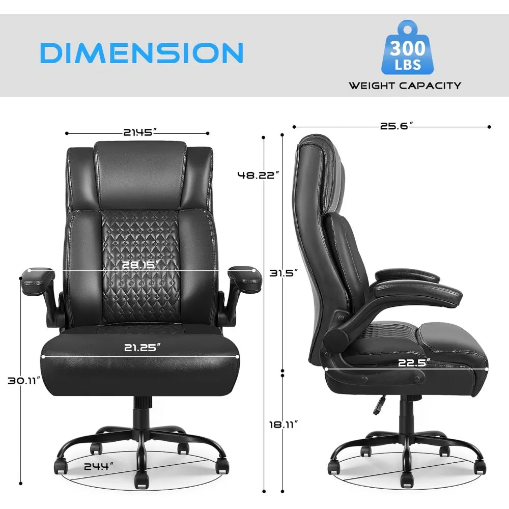 Executive Office Chair,Heavy Duty Chair with Flip up Armrest,Ergonomic High Back Computer Gaming Chairs