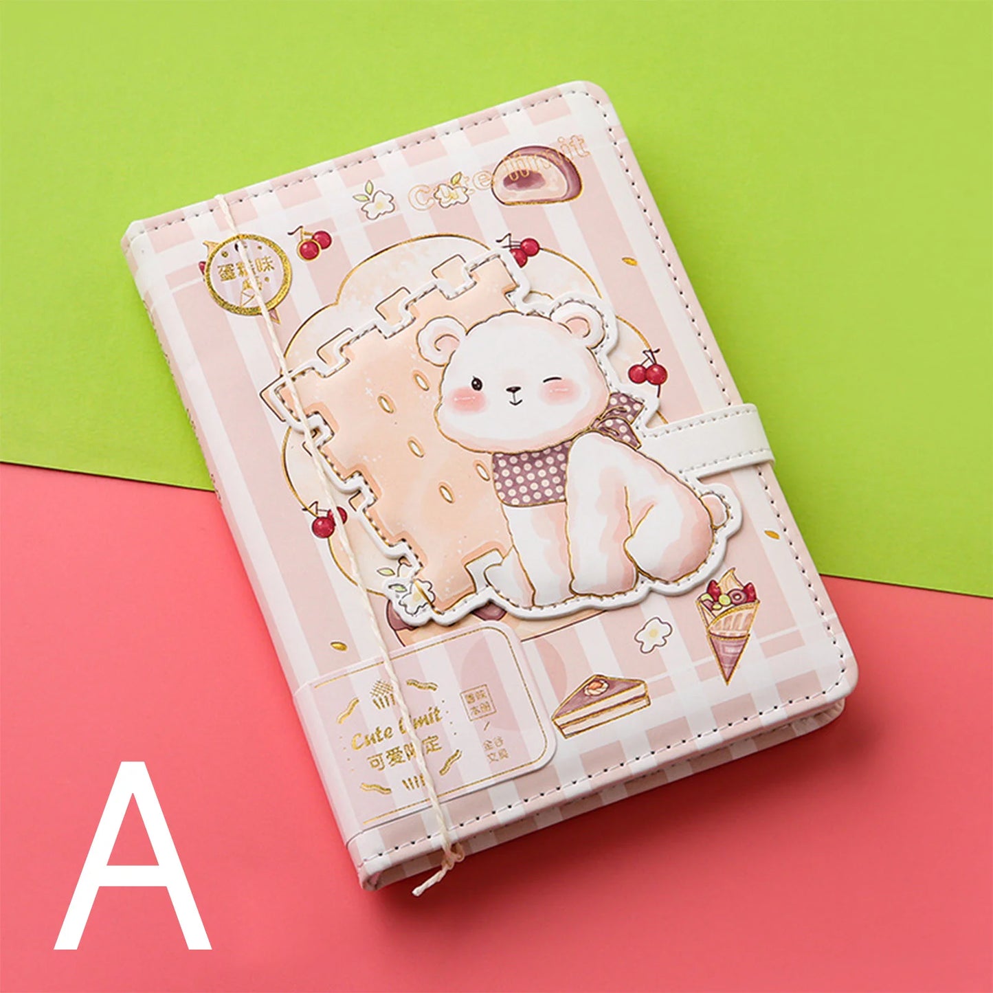 36k Notebook Cute Girl 112 Color Page with Magnetic Buckle Exquisite Hand Ledger Diary Student Stationery Notepad