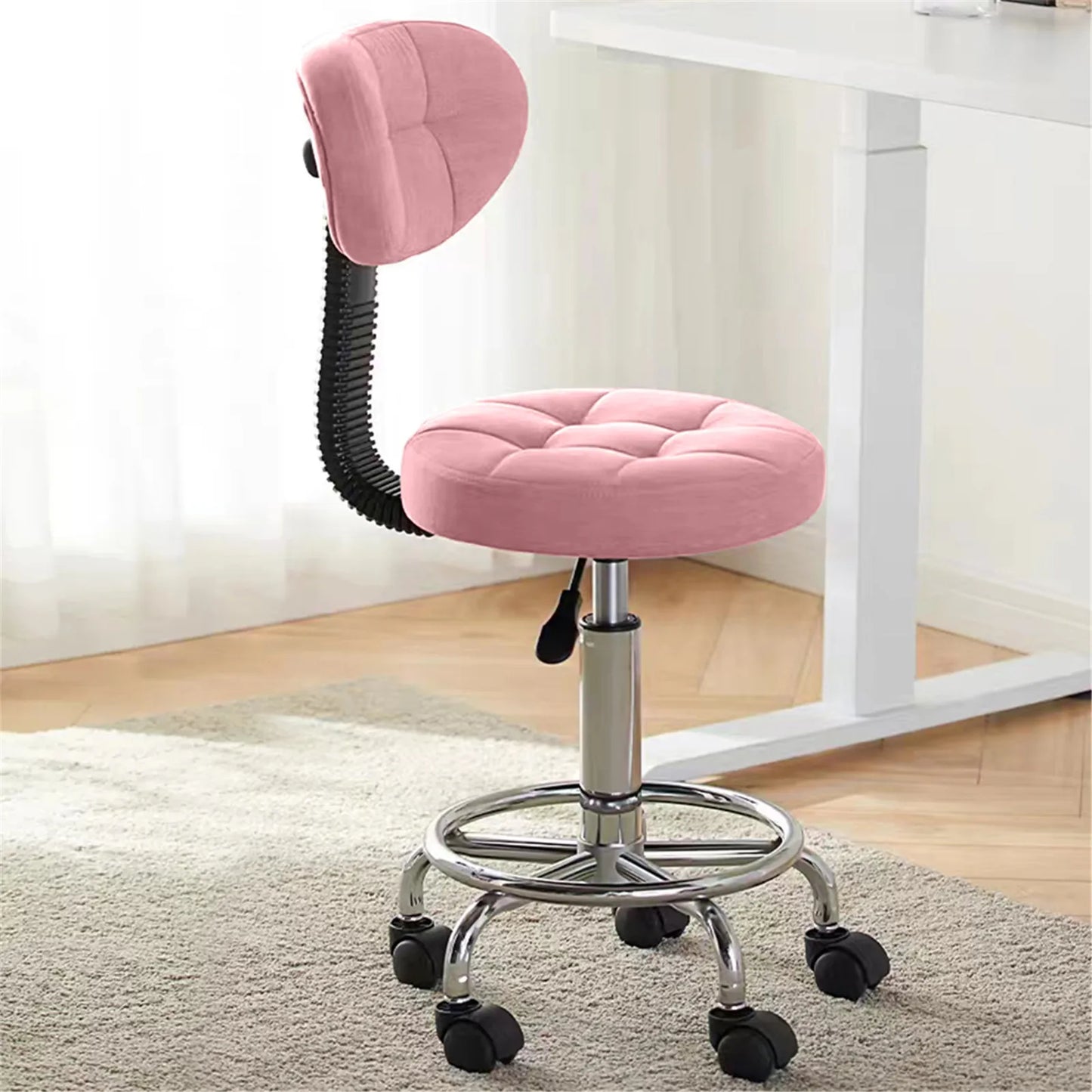 Modern Office Desk Chair Rolling Stool Computer Chair with Low Back Height Adjustable Work Home Salon