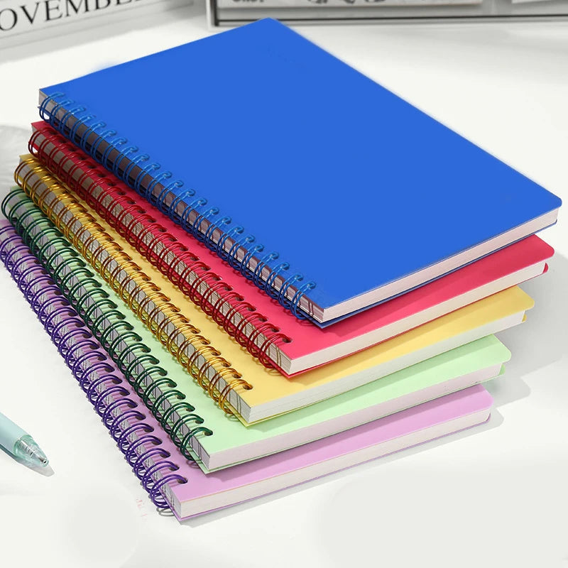A5 Spiral Notebook 160 Pages, Thick Paper Eye Protection Lined, Writing Notebook for School College Office Diary