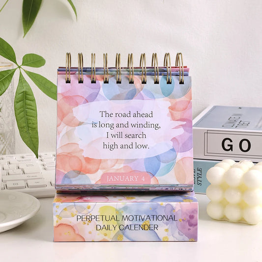 365 Days Colorful Positive Affirmations Desk Calendar 2025 Standing Flip Coil Desktop Calendar With Inspirational